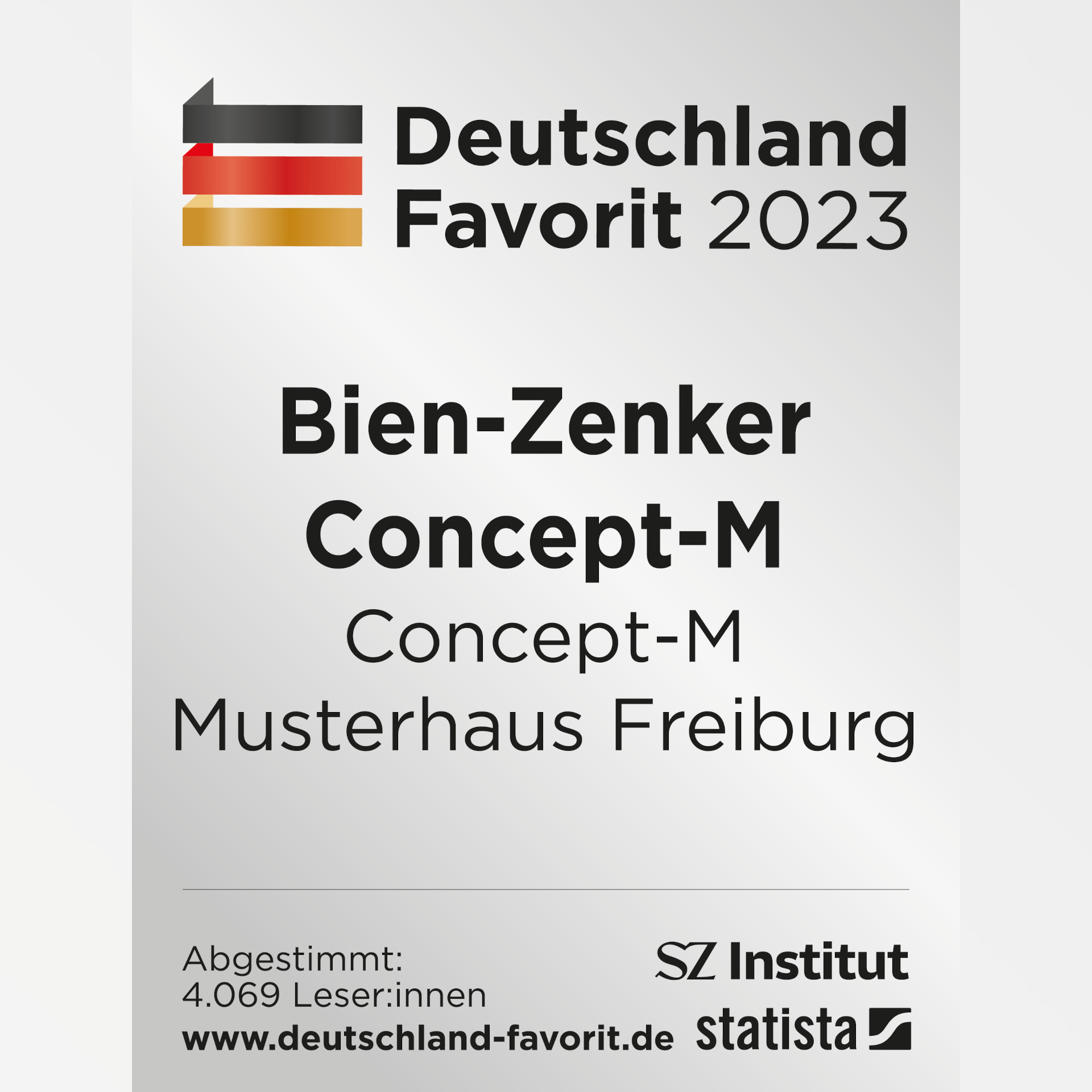 Alles tiptopp im Bien-Zenker Musterhaus Freiburg: Auszeichnung bei Deutschland Favorit 2023