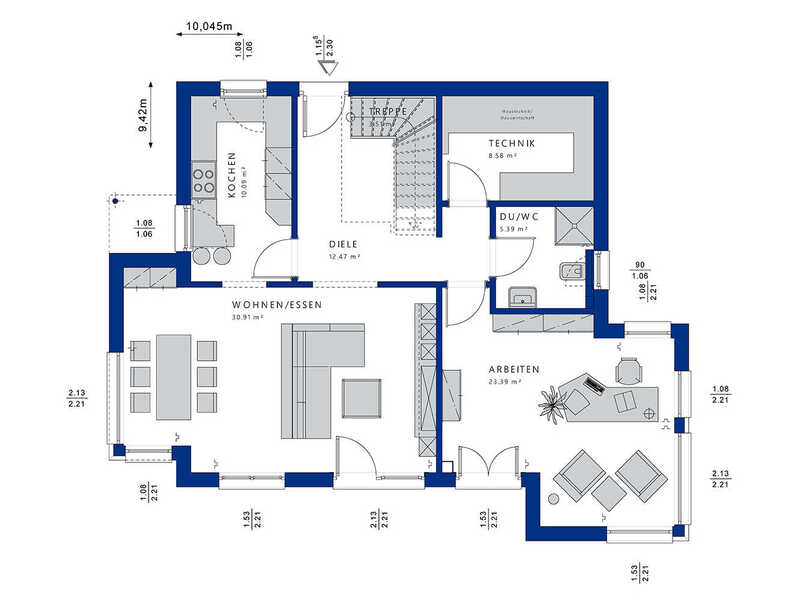 Bien-Zenker-Häuser-Einfamilienhaus-Evolution-152-V3-Grundriss-EG